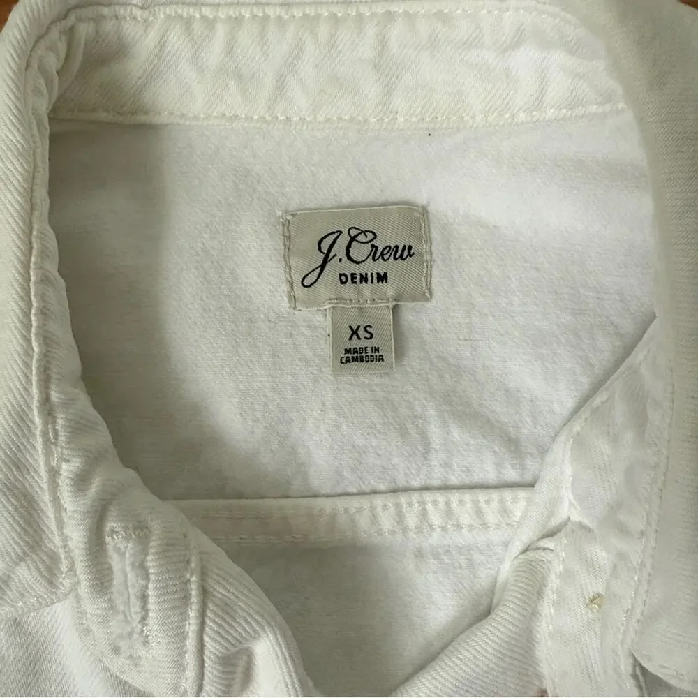 J‎ Crew White Garment-dyed chore jacket XS white